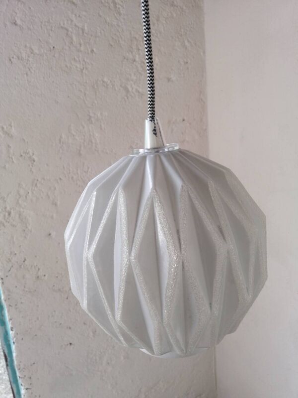 Suspension globe origami vintage en verre
