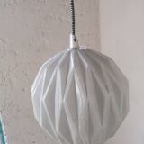 Vintage origami glass globe pendant light