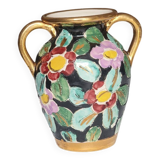 Handmade vase with floral patterns
