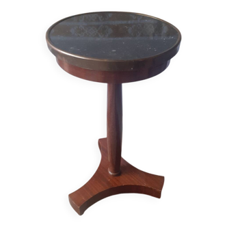 Mahogany and marble pedestal table