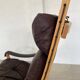Vintage mid-century scandinavian brown leather lounge chair by ingmar relli