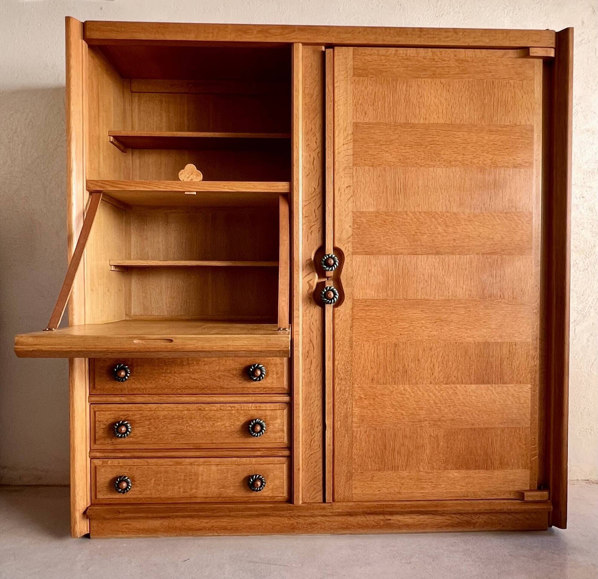 Gemini secretary wardrobe by Guillerme and Chambron, France 60s