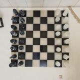 Black and white marble chess