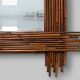 Grand miroir vintage en bambou avec miroir biseauté, France années 1960