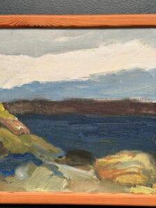Swedish Oil on Canvas – “Landscape II” by Stig Delang –Vintage & Framed