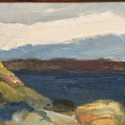 Swedish Oil on Canvas – “Landscape II” by Stig Delang –Vintage & Framed