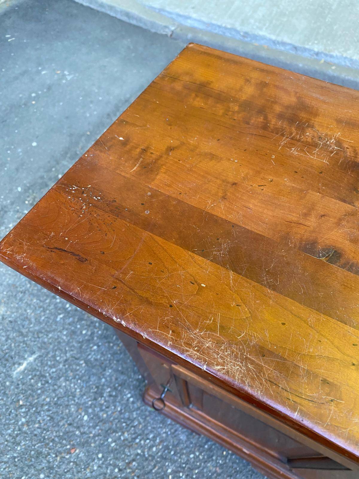 Nightstand, accent furniture in solid wood with drawer and door, 1980.