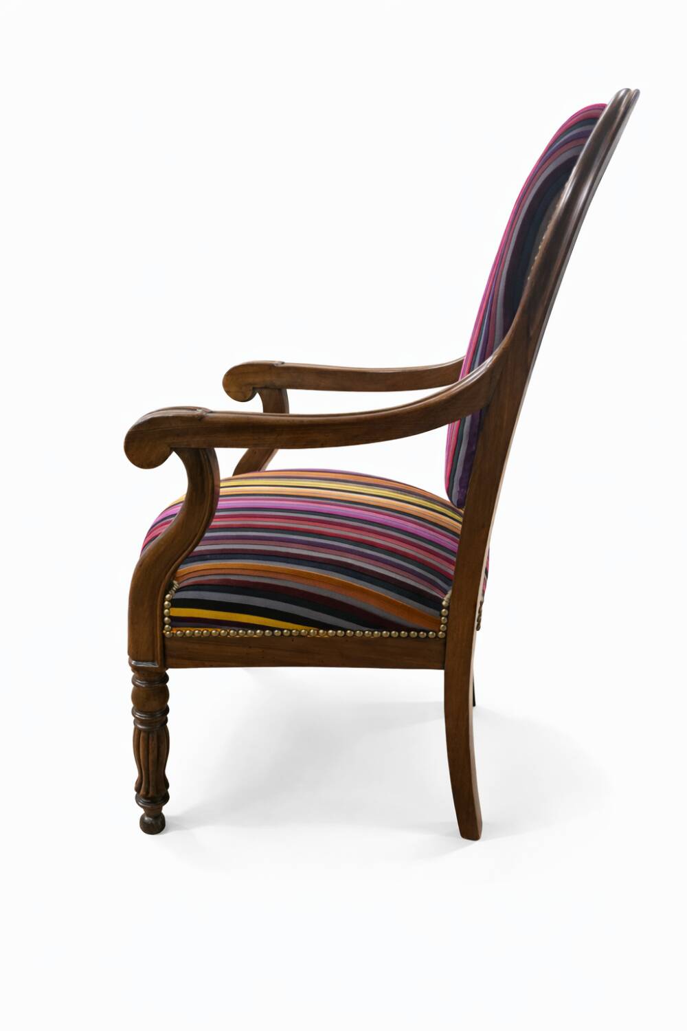 Antique carved wooden armchair, Louis-Philippe style