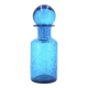 Blue bubbled glass carafe from Portieux, 1970s