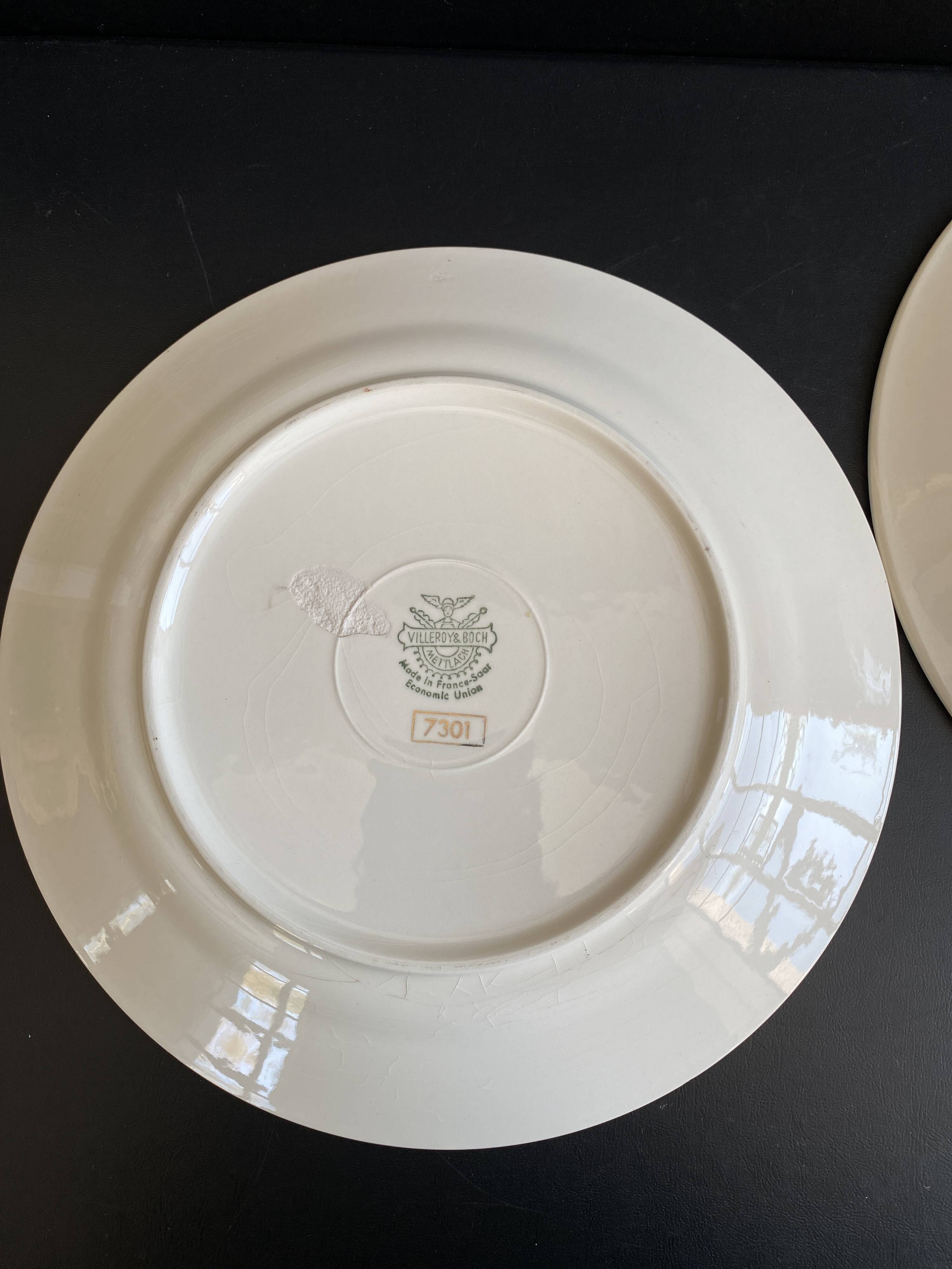 2 Vintage Plates Villeroy & Boch Mettlach - Economic Union France-Sarr