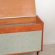 Czech blue blanket storage chest 1970