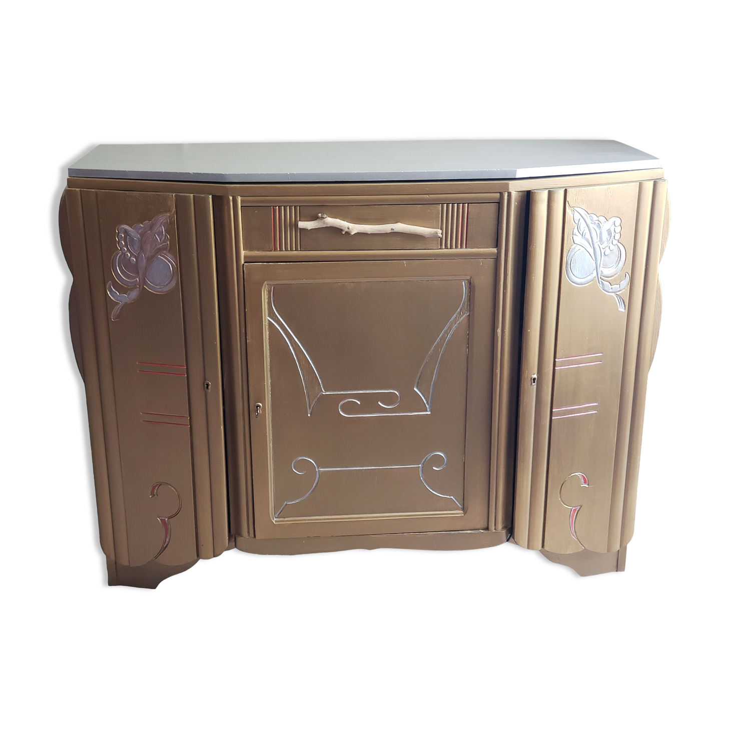 Restyled art deco storage side cabinet