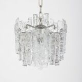 Chandelier with 'ice glass' by Kalmar Franken, 1960s