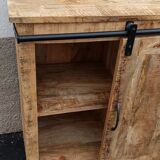 Wooden extra furniture with a sliding door and 4 drawers