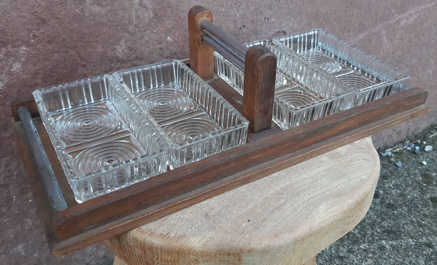 Art Deco ramekin holder, server or aperitif tray