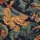 Mid Century wall tapestry with birds, animals, and leaves, Belgium 1960s.