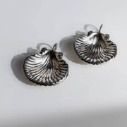 Silver-plated Shell Bowls, Set of 2, Vintage 1960s Italian Design, Silver Metal Condiment Dishes