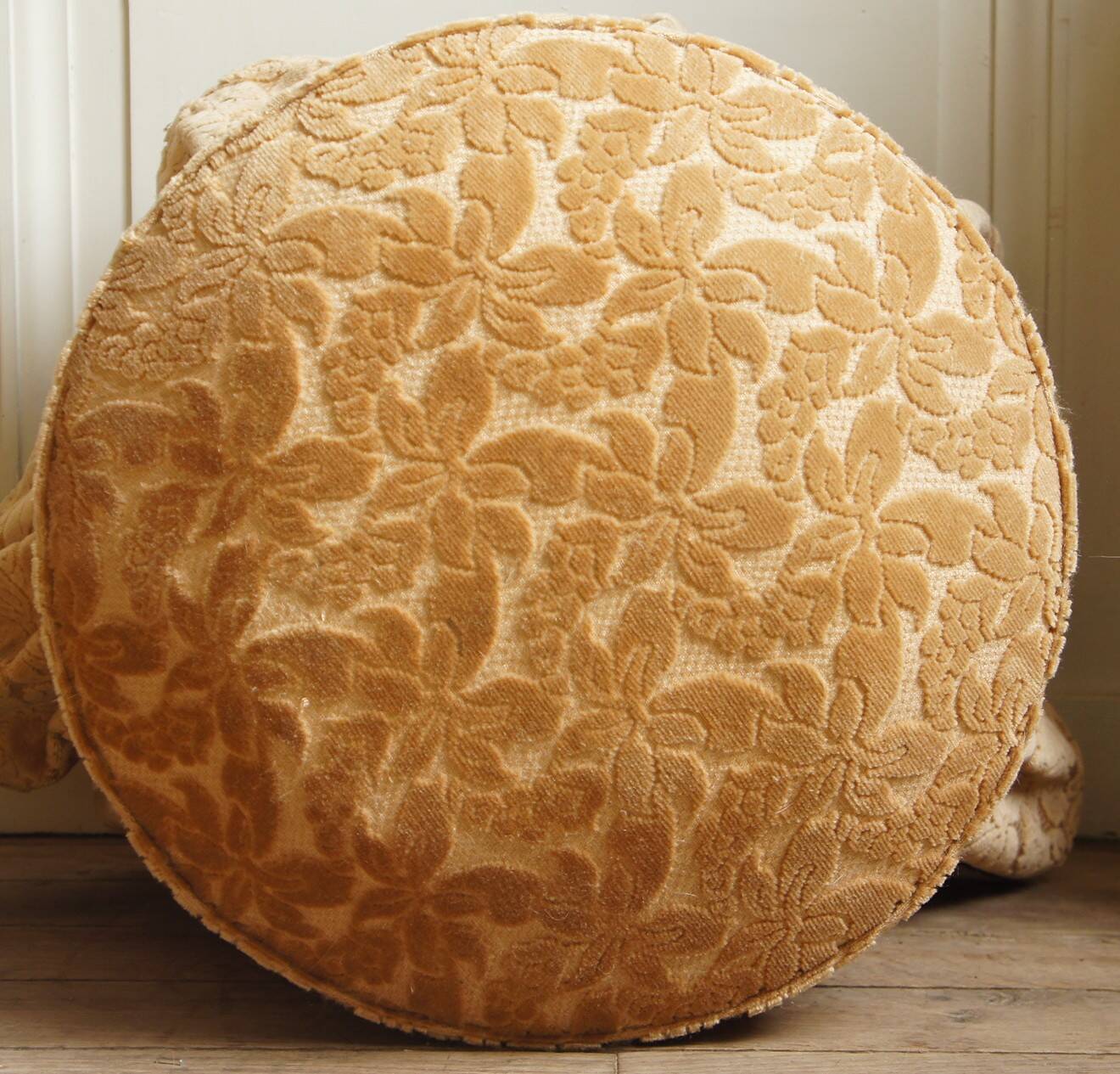 Antique velvet footstool/ottoman