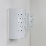 Pair of vintage wall lights in white porcelain, France, 1980.