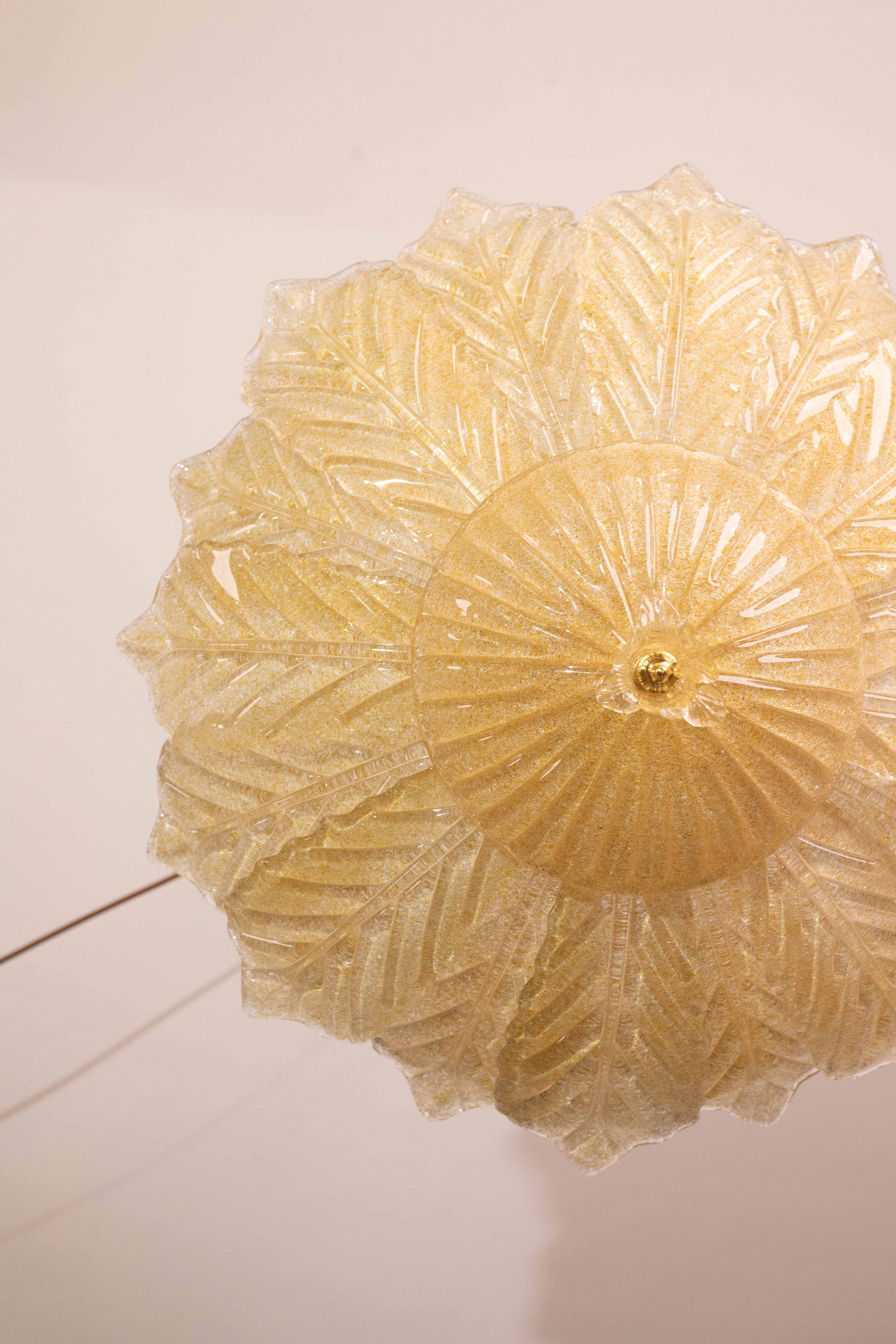 Set of 2 Dubai, Murano Glass Gold Flush Mount, 1970s