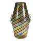 Vase en verre « a canne » de Fratelli Toso avec anses, Murano, Italie, vers