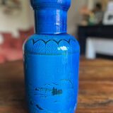 Large blue ceramic vase with Chinese motifs