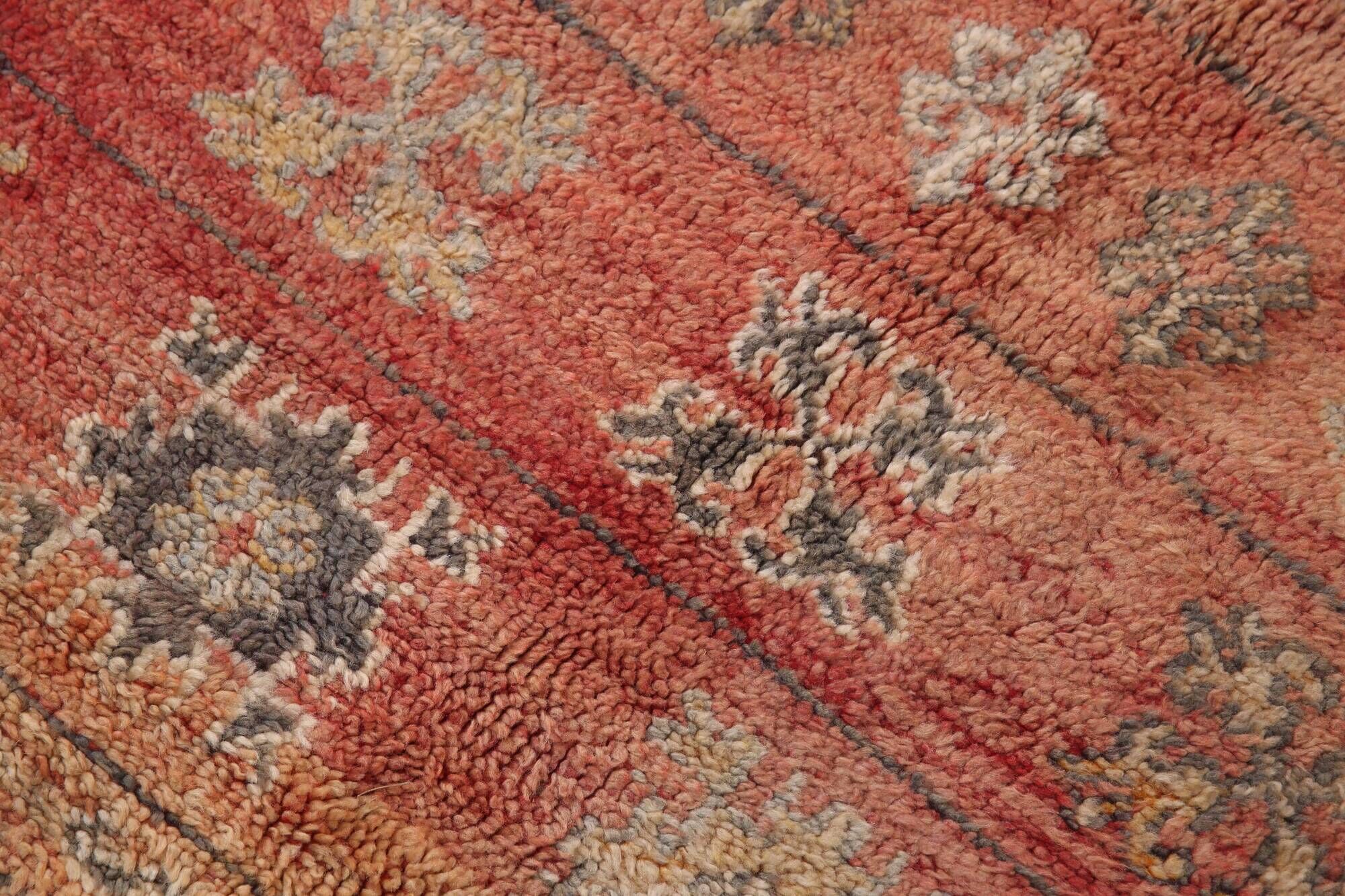 Terracotta Vintage Moroccan Rug 206 x 370 cm - Berber Wool Rug Handmade