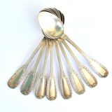 Set of 8 teaspoons in silver metal boulenger rinceaux decoration 14cm
