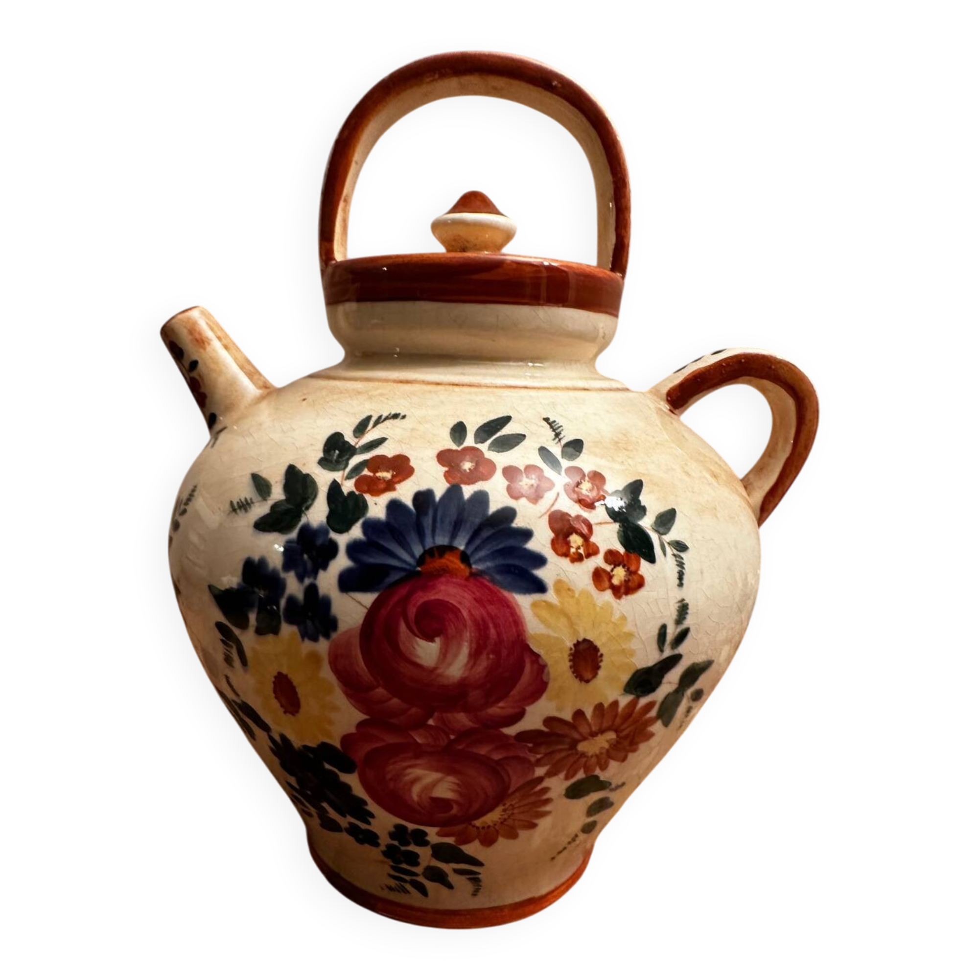 Gargoulette / Jug signed Longchamp - Hand-painted ceramic - Vintage