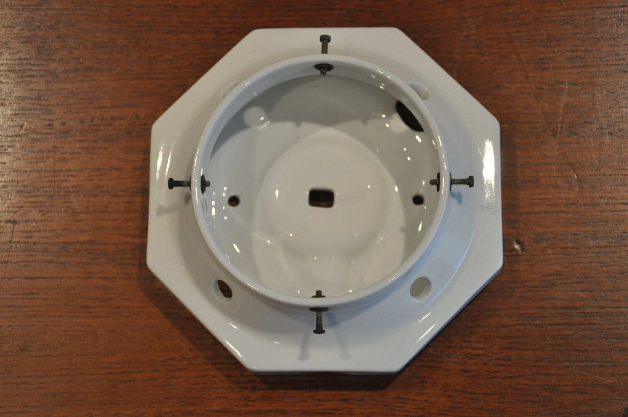 Vintage opaline and porcelain ceiling lamp