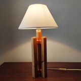 Modernist Scandinavian lamp in solid pine – Sweden, 1970s