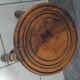 Old small vintage solid wood tripod stool farmhouse