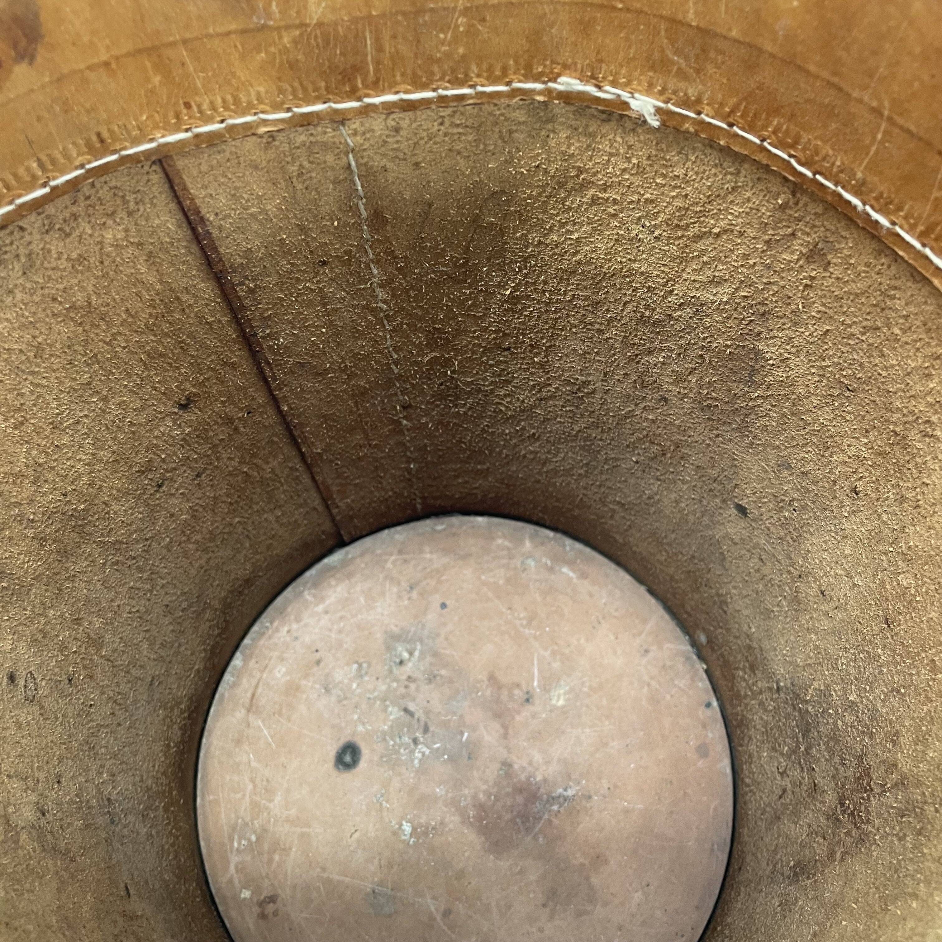 lovely real leather paper bin basket by Torben Ørskov & Co Denmark, 1960s