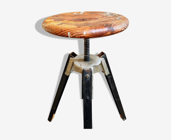Tabouret pivotant industriel table de plante modèle haut