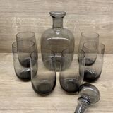 Scandinavian smoke glass set, 1960s