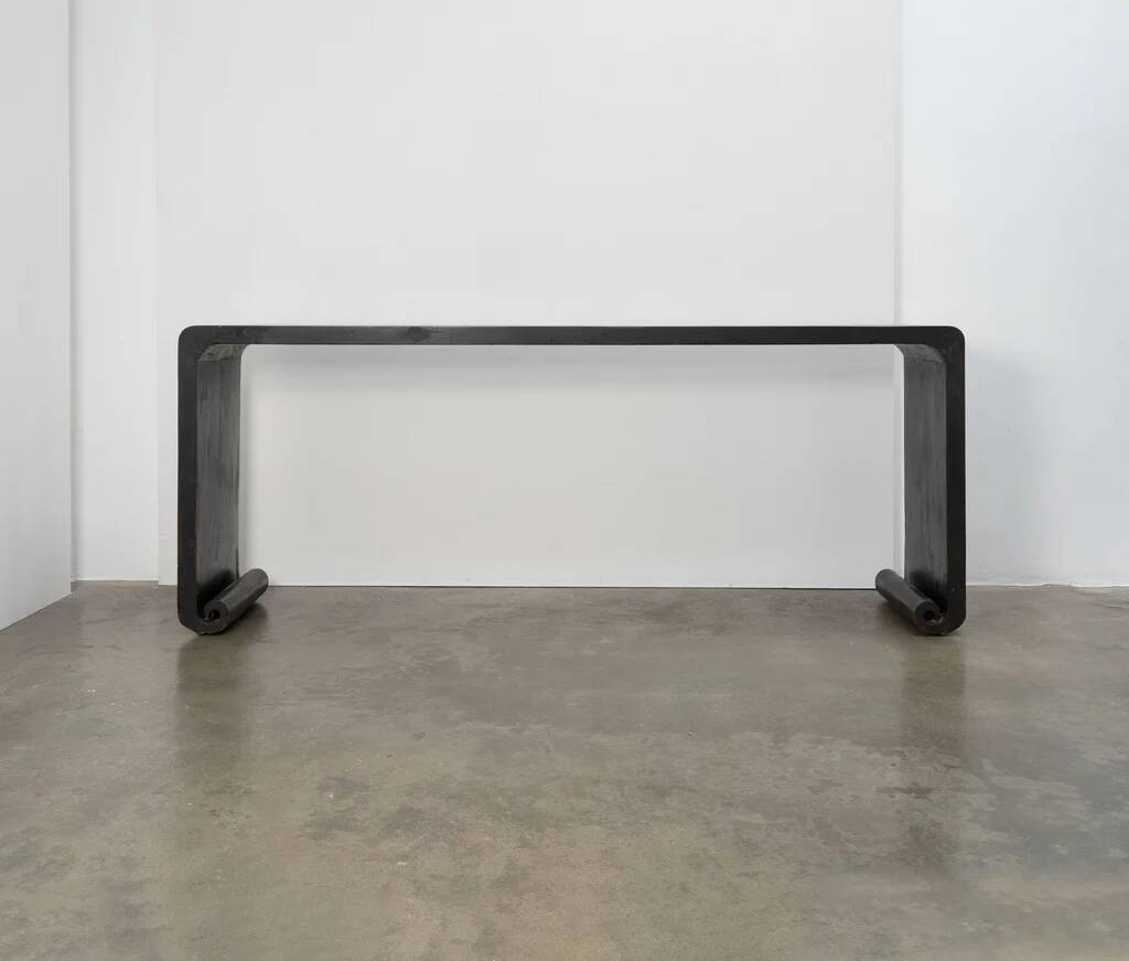 Vintage scroll legged console table