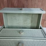 Vintage rattan and solid wood ragpicker