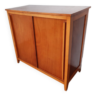 Small vintage sideboard with sliding doors, 1970s