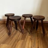 Lot 4 tabourets tripodes
