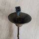 Mother-of-pearl and brass pendant light, vintage light fixture, 1950s