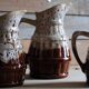 Set of 3 vintage bistro jugs in flame stoneware – Revol style