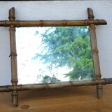 antique vintage bamboo mirror from the 1930s