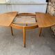 Table ronde extensible scandinave en teck dia 116cm longueur 176cm an60