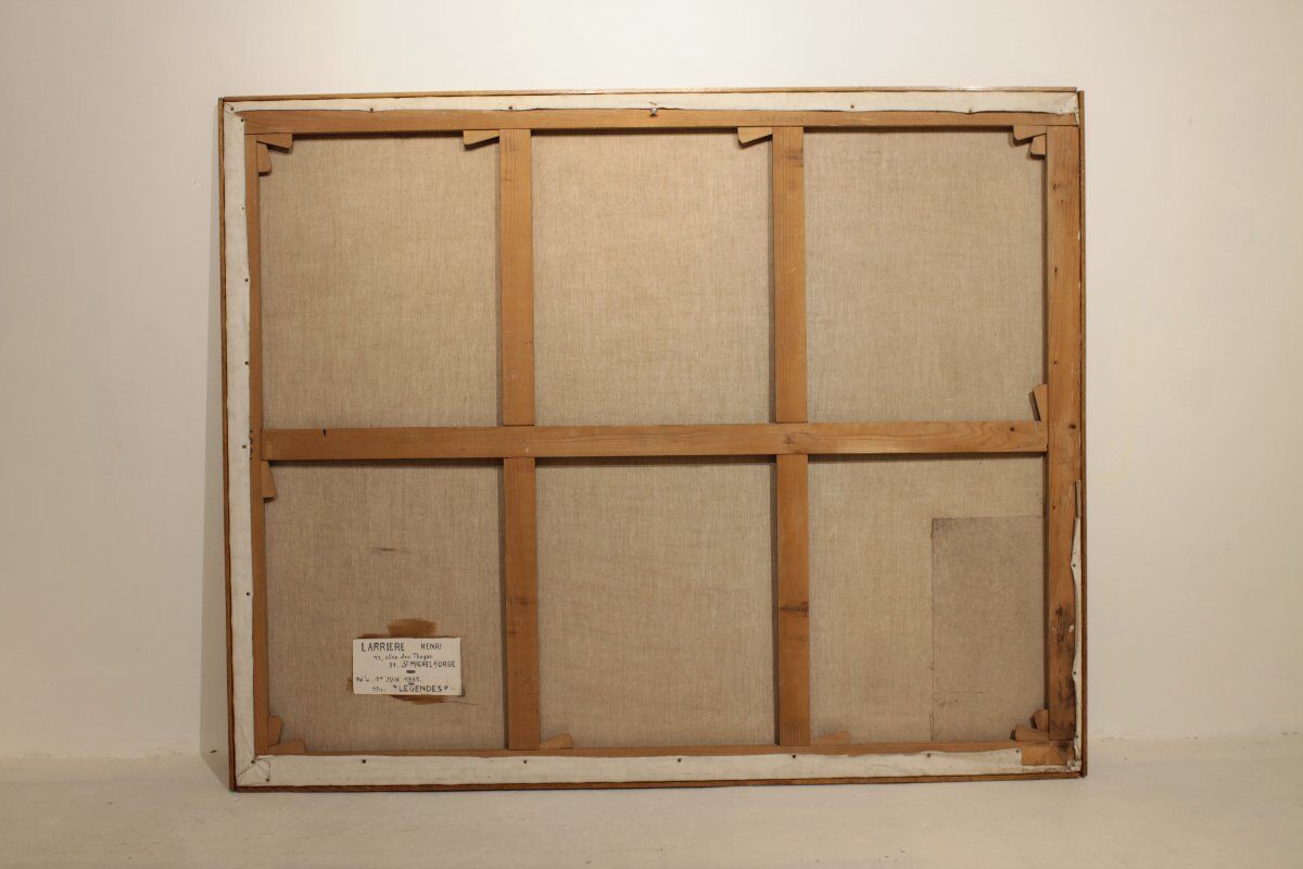 Large abstract oil on canvas dated 1969 - Henri Larriere (1935-2024)