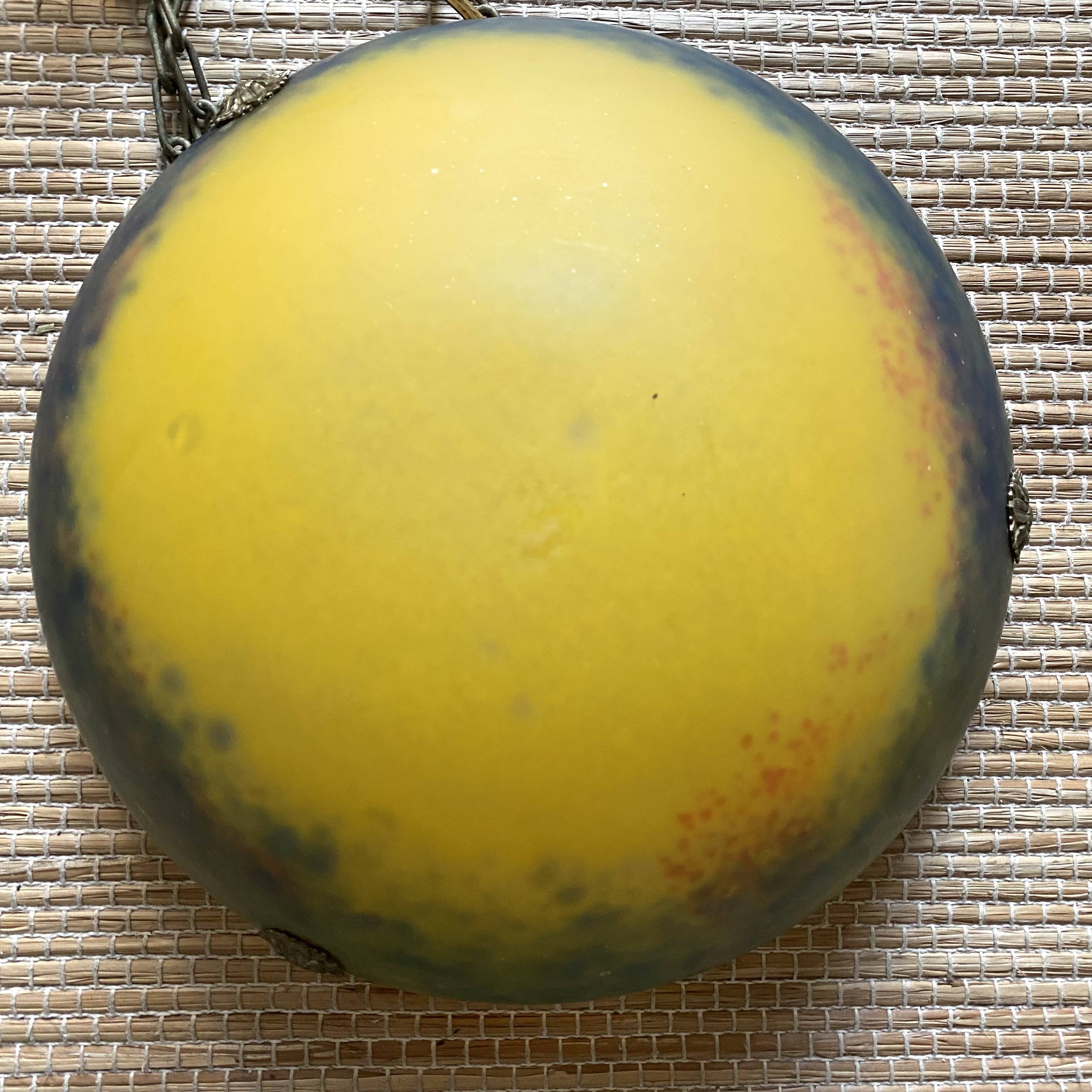 Art Nouveau glass paste suspension by Degué.