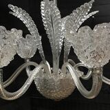 Lustre en verre de Murano transparent