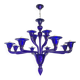 Blue Glass Chandelier, Contemporary, Attributed to Murano