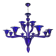 Blue Glass Chandelier, Contemporary, Attributed to Murano