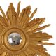 Vintage Wooden Sunburst Convex Mirror, Gold, 46cm