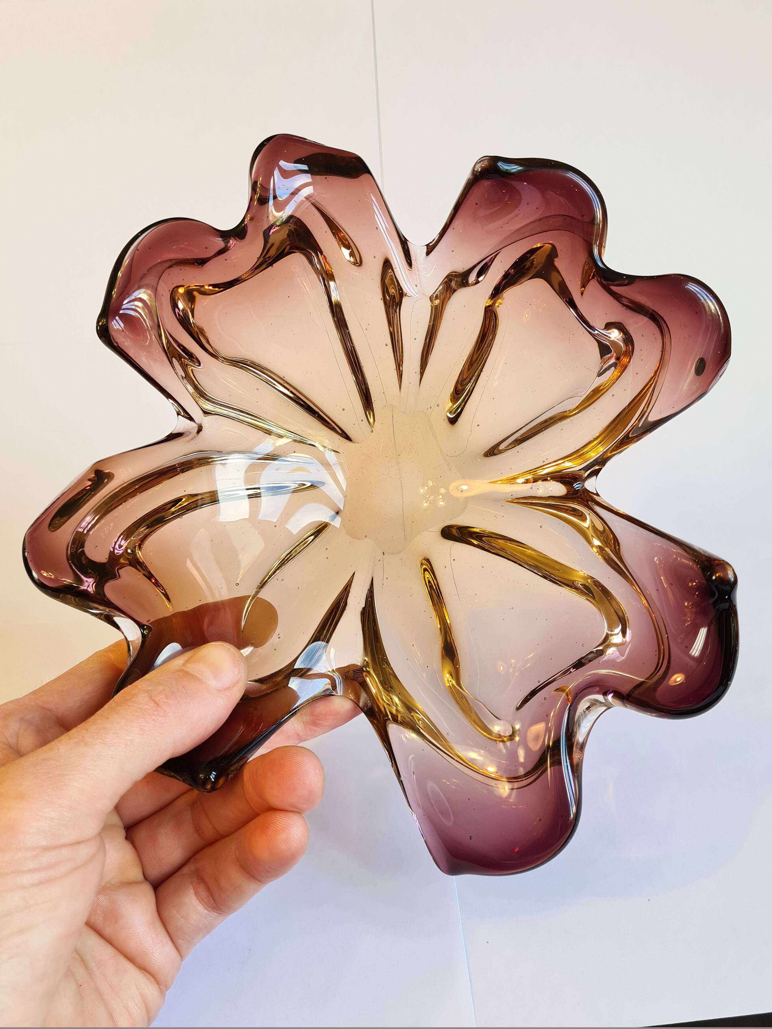 Murano pocket emptier - amber and gold